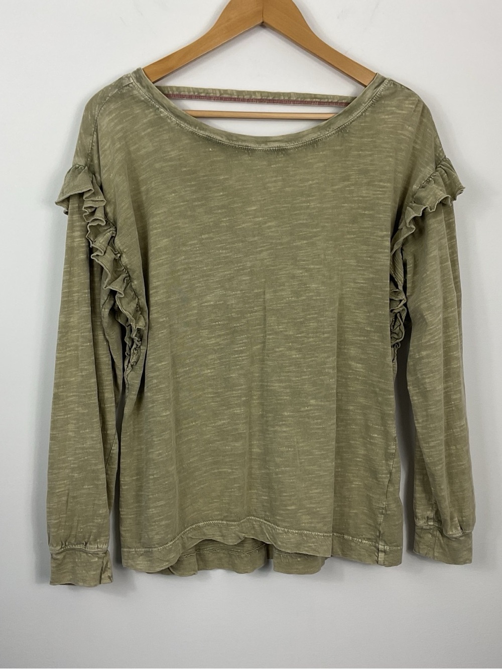 Pilcro Anthropologie Ruffled Open Back Top Womens Size Small